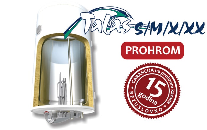Bojler prohromski vertikalni Talas X Elit-Inox 50 L