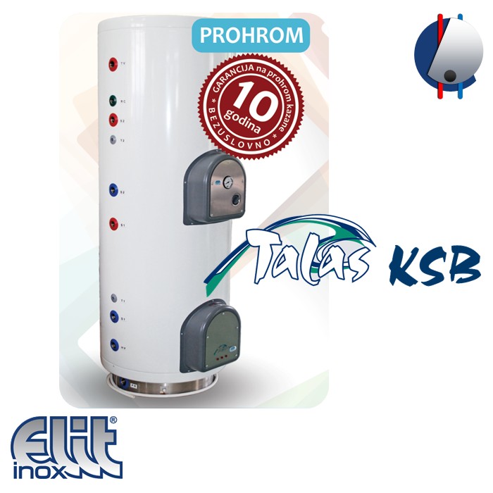 Bojler 250L kombinovani podni Talas KSB250 inox ELIT INOX